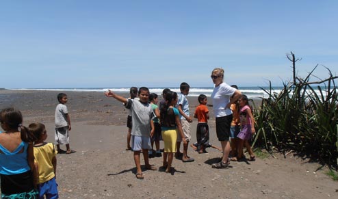 Kids on beach at El Tamarindo