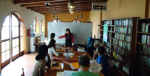 Spanish Lesson - Left to right – Maria Isabel, Farah, Hussein, Stephen, Alex, Shalina and Anike Taken by: Yohance 06/10/11