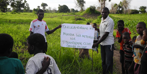 Sign welcoming to Chembe village